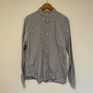 J.Crew. Slim Fit Large. 16-16 1/2. Light weight button down shirt. Grey.